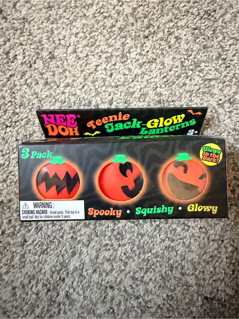 Nee Doh Teenie Jack-Glow Lanterns - Orange (3 Pack)